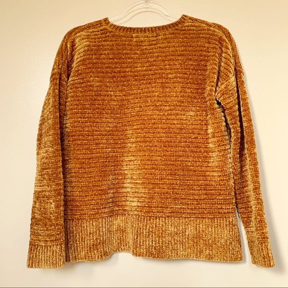 PINK ROSE - deep golden yellow sweater Sz S - Picture 3 of 6